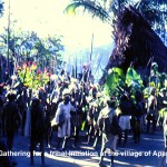 Village men from Apangai gather for Tamberan Initiations